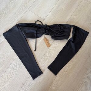 NWT Skims Black Off The Shoulder Bikini Top Swimsuit